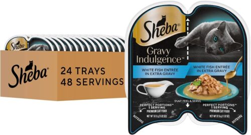 Sheba Perfect Portions Wet Cat Food Cuts in Gravy Variety Pack, Roasted Chicken Entree, With Sustainable Salmon, and Tender Turkey Entree, 2.6 oz. Twin-Pack Trays (24 Count, 48 Servings) - Image 32
