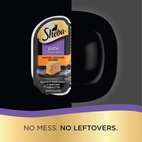 Sheba Perfect Portions Wet Cat Food Cuts in Gravy Variety Pack, Roasted Chicken Entree, With Sustainable Salmon, and Tender Turkey Entree, 2.6 oz. Twin-Pack Trays (24 Count, 48 Servings) - Image 93
