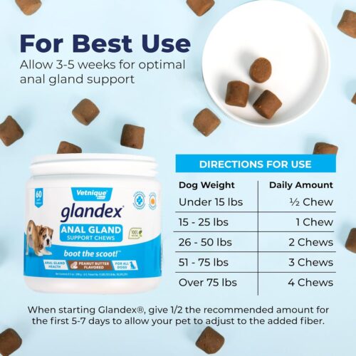 Vetnique Labs Glandex Anal Gland Soft Chew Treats with Pumpkin for Dogs Digestive Enzymes, Probiotics Fiber Supplement for Dogs Boot The Scoot (Peanut Butter Chews, 60 Count) - Image 7