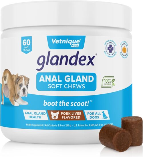 Vetnique Labs Glandex Anal Gland Soft Chew Treats with Pumpkin for Dogs Digestive Enzymes, Probiotics Fiber Supplement for Dogs Boot The Scoot (Peanut Butter Chews, 60 Count) - Image 10
