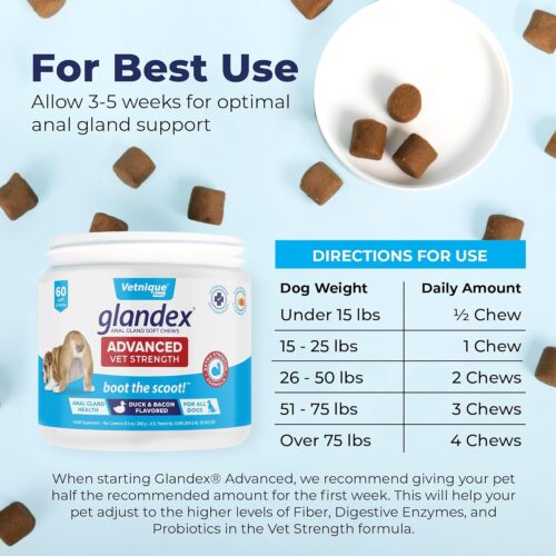 Vetnique Labs Glandex Anal Gland Soft Chew Treats with Pumpkin for Dogs Digestive Enzymes, Probiotics Fiber Supplement for Dogs Boot The Scoot (Peanut Butter Chews, 60 Count) - Image 17