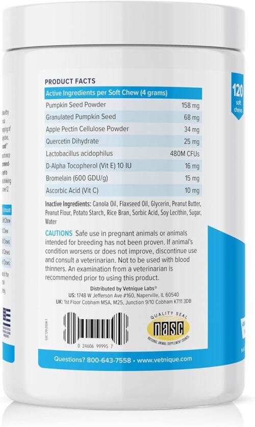 Vetnique Labs Glandex Anal Gland Soft Chew Treats with Pumpkin for Dogs Digestive Enzymes, Probiotics Fiber Supplement for Dogs Boot The Scoot (Peanut Butter Chews, 60 Count) - Image 20