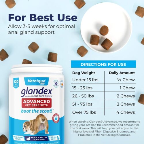 Vetnique Labs Glandex Anal Gland Soft Chew Treats with Pumpkin for Dogs Digestive Enzymes, Probiotics Fiber Supplement for Dogs Boot The Scoot (Peanut Butter Chews, 60 Count) - Image 36