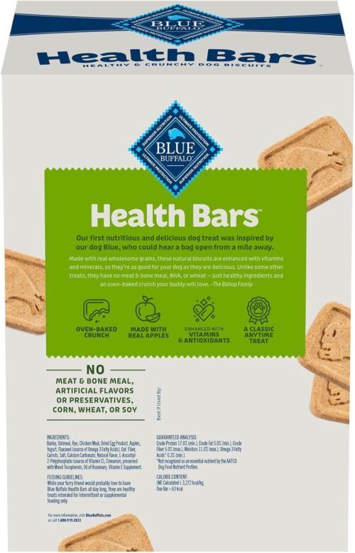 Blue Buffalo Health Bars Crunchy Dog Biscuits, Oven-Baked With Natural Ingredients, Pumpkin & Cinnamon, 16-oz Bag - Image 91