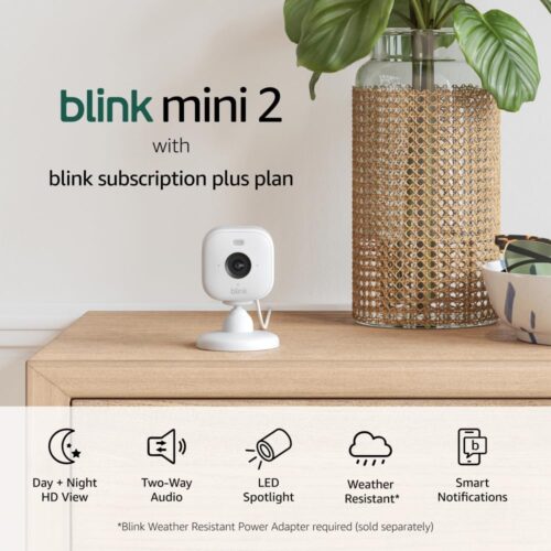 Blink Mini 2 (Newest Model) — Home Security & Pet Camera(s) with HD video, color night view, motion detection, two-way audio, and built-in spotlight — 1 camera (White) - Image 7