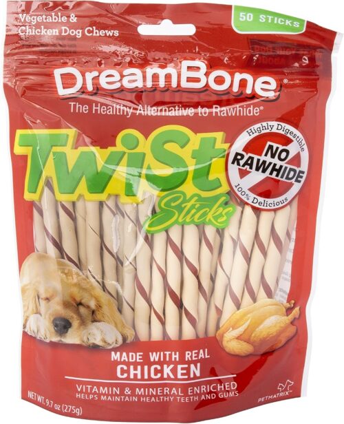 DreamBone Twist Sticks, Made With Real Chicken, Rawhide-Free Chews for Dogs, 50 Count - Image 46