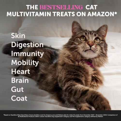 Pet Honesty Cat Multivitamin Crunchy & Creamy Chews - Cat Treats for Health + Immune, Joint Support, Skin & Coat, & Digestion - Vitamins with Omega 3s, Lysine & Probiotics (30 Day Supply) - Image 2