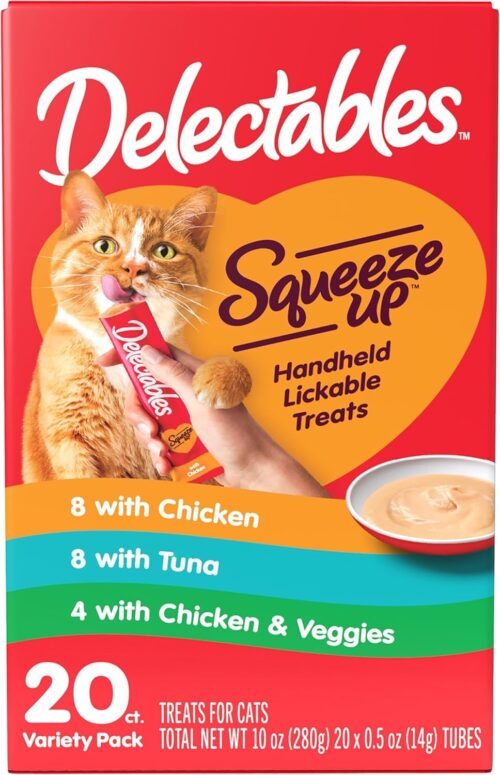Delectables Squeeze Up Variety Pack, Creamy Squeezable Puree, Lickable Wet Cat Treats, Grain Free, No Added Fillers, No by-Products, No Added Preservatives, 0.5 Ounces Tube, 72 Tubes Total - Image 10