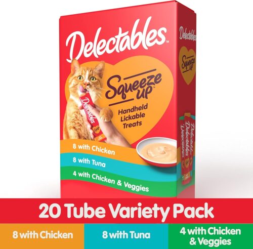 Delectables Squeeze Up Variety Pack, Creamy Squeezable Puree, Lickable Wet Cat Treats, Grain Free, No Added Fillers, No by-Products, No Added Preservatives, 0.5 Ounces Tube, 72 Tubes Total - Image 12