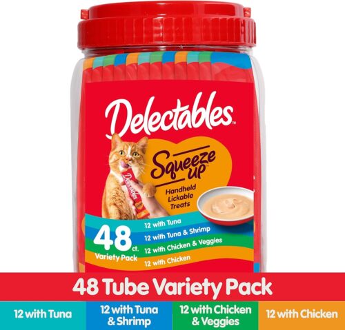 Delectables Squeeze Up Variety Pack, Creamy Squeezable Puree, Lickable Wet Cat Treats, Grain Free, No Added Fillers, No by-Products, No Added Preservatives, 0.5 Ounces Tube, 72 Tubes Total - Image 17