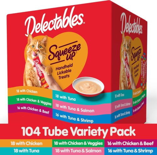 Delectables Squeeze Up Variety Pack, Creamy Squeezable Puree, Lickable Wet Cat Treats, Grain Free, No Added Fillers, No by-Products, No Added Preservatives, 0.5 Ounces Tube, 72 Tubes Total - Image 21