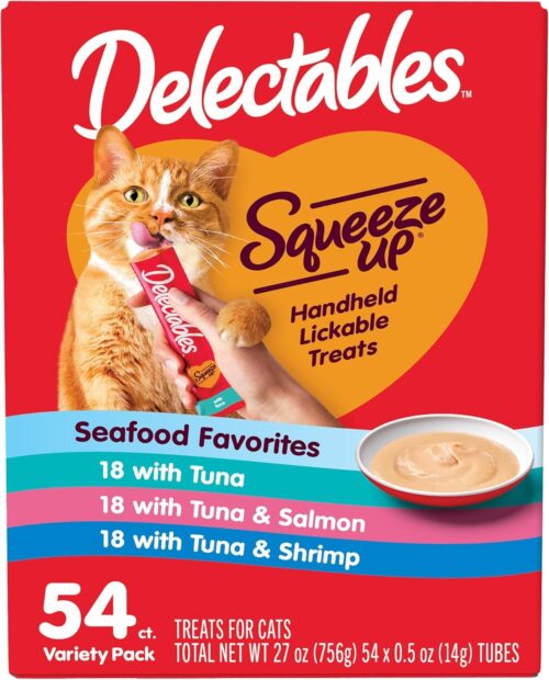 Delectables Squeeze Up Variety Pack, Creamy Squeezable Puree, Lickable Wet Cat Treats, Grain Free, No Added Fillers, No by-Products, No Added Preservatives, 0.5 Ounces Tube, 72 Tubes Total - Image 23