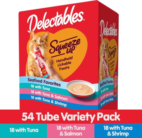 Delectables Squeeze Up Variety Pack, Creamy Squeezable Puree, Lickable Wet Cat Treats, Grain Free, No Added Fillers, No by-Products, No Added Preservatives, 0.5 Ounces Tube, 72 Tubes Total - Image 24