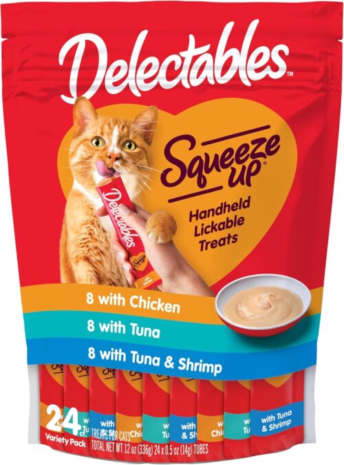 Delectables Squeeze Up Variety Pack, Creamy Squeezable Puree, Lickable Wet Cat Treats, Grain Free, No Added Fillers, No by-Products, No Added Preservatives, 0.5 Ounces Tube, 72 Tubes Total - Image 26