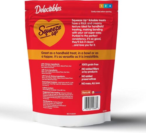 Delectables Squeeze Up Variety Pack, Creamy Squeezable Puree, Lickable Wet Cat Treats, Grain Free, No Added Fillers, No by-Products, No Added Preservatives, 0.5 Ounces Tube, 72 Tubes Total - Image 28