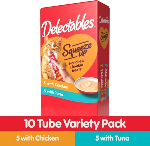 Delectables Squeeze Up Variety Pack, Creamy Squeezable Puree, Lickable Wet Cat Treats, Grain Free, No Added Fillers, No by-Products, No Added Preservatives, 0.5 Ounces Tube, 72 Tubes Total - Image 32