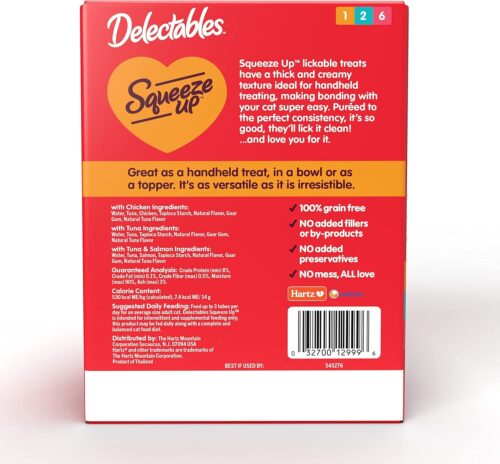 Delectables Squeeze Up Variety Pack, Creamy Squeezable Puree, Lickable Wet Cat Treats, Grain Free, No Added Fillers, No by-Products, No Added Preservatives, 0.5 Ounces Tube, 72 Tubes Total - Image 38