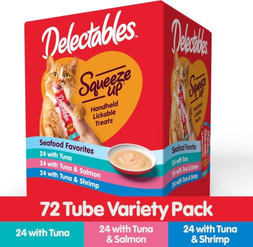 Delectables Squeeze Up Variety Pack, Creamy Squeezable Puree, Lickable Wet Cat Treats, Grain Free, No Added Fillers, No by-Products, No Added Preservatives, 0.5 Ounces Tube, 72 Tubes Total - Image 40