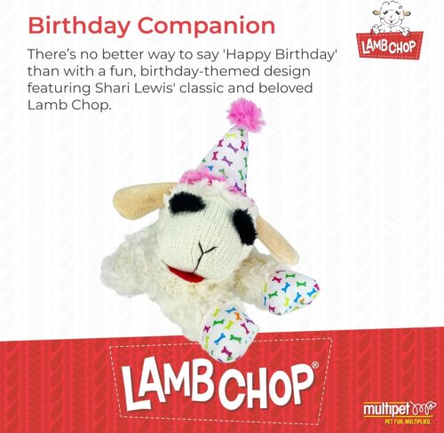 Multipet Lamb Chop Dog Plush Toy - Squeaky Toy for All Dogs - Extra Soft Plush - Stuffed Animal Dog Toy for Cuddling & Playing - Cute Pet Toy (6", Cream) - Image 3