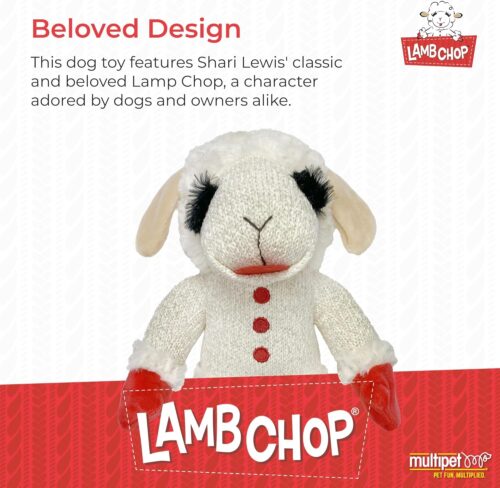 Multipet Lamb Chop Dog Plush Toy - Squeaky Toy for All Dogs - Extra Soft Plush - Stuffed Animal Dog Toy for Cuddling & Playing - Cute Pet Toy (6", Cream) - Image 11