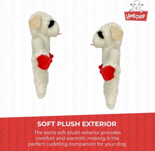 Multipet Lamb Chop Dog Plush Toy - Squeaky Toy for All Dogs - Extra Soft Plush - Stuffed Animal Dog Toy for Cuddling & Playing - Cute Pet Toy (6", Cream) - Image 15