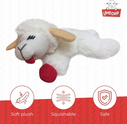 Multipet Lamb Chop Dog Plush Toy - Squeaky Toy for All Dogs - Extra Soft Plush - Stuffed Animal Dog Toy for Cuddling & Playing - Cute Pet Toy (6", Cream) - Image 21