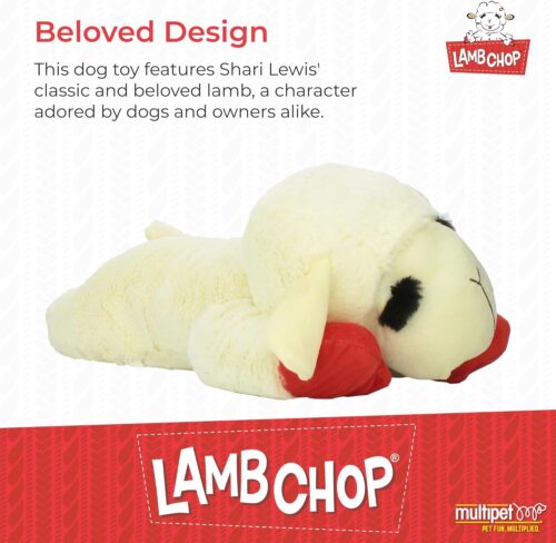 Multipet Lamb Chop Dog Plush Toy - Squeaky Toy for All Dogs - Extra Soft Plush - Stuffed Animal Dog Toy for Cuddling & Playing - Cute Pet Toy (6", Cream) - Image 28