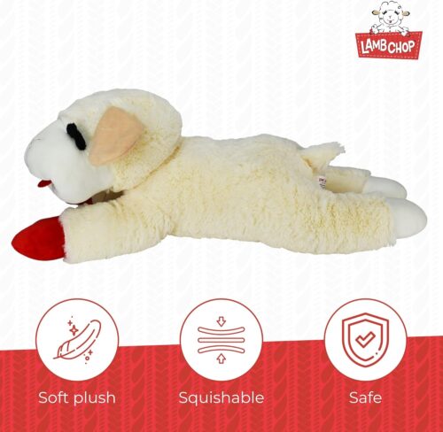 Multipet Lamb Chop Dog Plush Toy - Squeaky Toy for All Dogs - Extra Soft Plush - Stuffed Animal Dog Toy for Cuddling & Playing - Cute Pet Toy (6", Cream) - Image 29