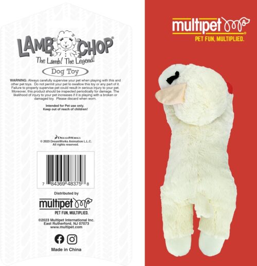 Multipet Lamb Chop Dog Plush Toy - Squeaky Toy for All Dogs - Extra Soft Plush - Stuffed Animal Dog Toy for Cuddling & Playing - Cute Pet Toy (6", Cream) - Image 31