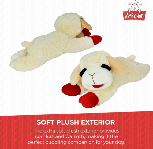 Multipet Lamb Chop Dog Plush Toy - Squeaky Toy for All Dogs - Extra Soft Plush - Stuffed Animal Dog Toy for Cuddling & Playing - Cute Pet Toy (6", Cream) - Image 32