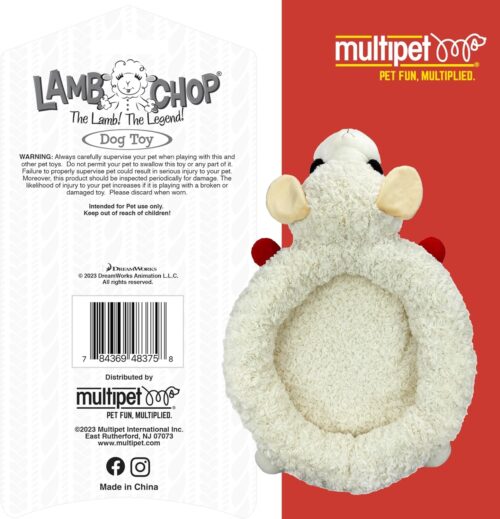 Multipet Lamb Chop Dog Plush Toy - Squeaky Toy for All Dogs - Extra Soft Plush - Stuffed Animal Dog Toy for Cuddling & Playing - Cute Pet Toy (6", Cream) - Image 40