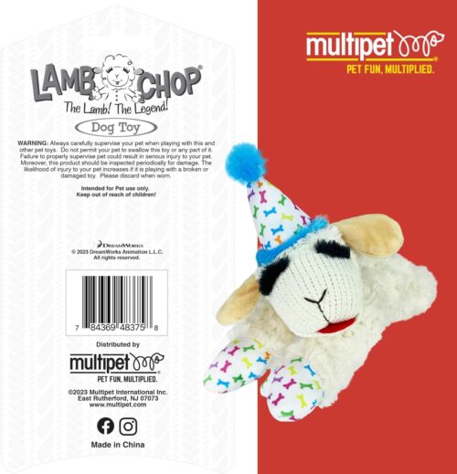 Multipet Lamb Chop Dog Plush Toy - Squeaky Toy for All Dogs - Extra Soft Plush - Stuffed Animal Dog Toy for Cuddling & Playing - Cute Pet Toy (6", Cream) - Image 52