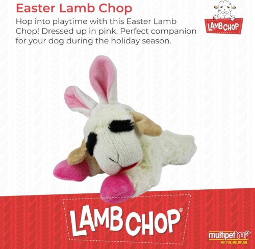 Multipet Lamb Chop Dog Plush Toy - Squeaky Toy for All Dogs - Extra Soft Plush - Stuffed Animal Dog Toy for Cuddling & Playing - Cute Pet Toy (6", Cream) - Image 55