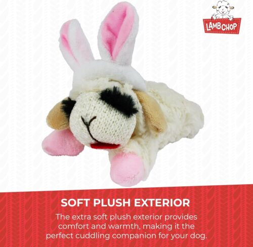 Multipet Lamb Chop Dog Plush Toy - Squeaky Toy for All Dogs - Extra Soft Plush - Stuffed Animal Dog Toy for Cuddling & Playing - Cute Pet Toy (6", Cream) - Image 59