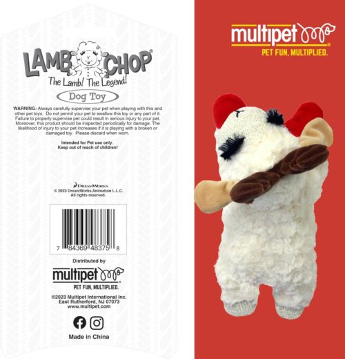 Multipet Lamb Chop Dog Plush Toy - Squeaky Toy for All Dogs - Extra Soft Plush - Stuffed Animal Dog Toy for Cuddling & Playing - Cute Pet Toy (6", Cream) - Image 71