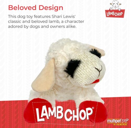 Multipet Lamb Chop Dog Plush Toy - Squeaky Toy for All Dogs - Extra Soft Plush - Stuffed Animal Dog Toy for Cuddling & Playing - Cute Pet Toy (6", Cream) - Image 82