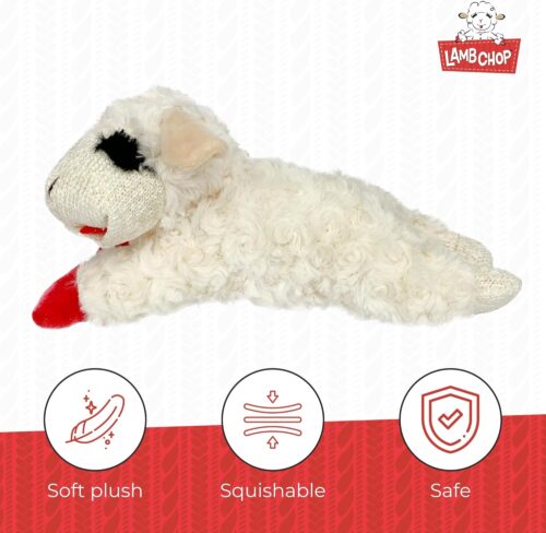 Multipet Lamb Chop Dog Plush Toy - Squeaky Toy for All Dogs - Extra Soft Plush - Stuffed Animal Dog Toy for Cuddling & Playing - Cute Pet Toy (6", Cream) - Image 83