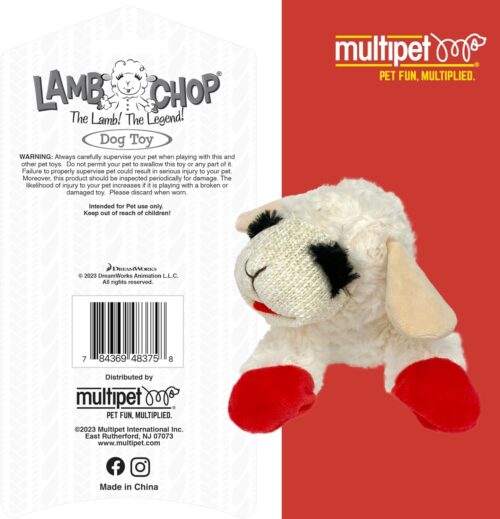 Multipet Lamb Chop Dog Plush Toy - Squeaky Toy for All Dogs - Extra Soft Plush - Stuffed Animal Dog Toy for Cuddling & Playing - Cute Pet Toy (6", Cream) - Image 86