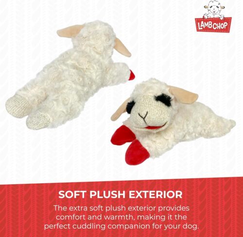 Multipet Lamb Chop Dog Plush Toy - Squeaky Toy for All Dogs - Extra Soft Plush - Stuffed Animal Dog Toy for Cuddling & Playing - Cute Pet Toy (6", Cream) - Image 87