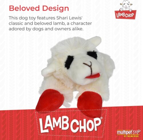 Multipet Lamb Chop Dog Plush Toy - Squeaky Toy for All Dogs - Extra Soft Plush - Stuffed Animal Dog Toy for Cuddling & Playing - Cute Pet Toy (6", Cream) - Image 90