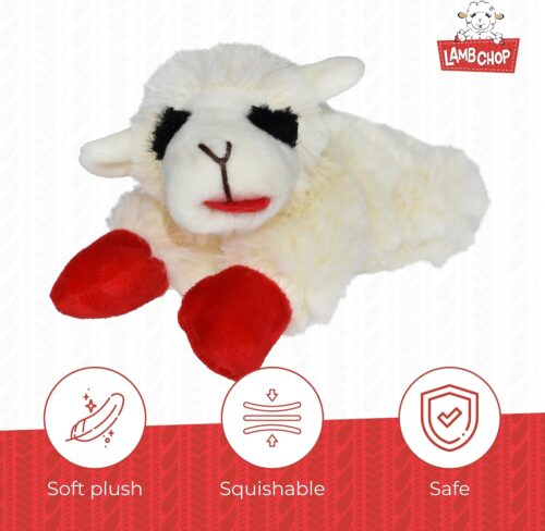 Multipet Lamb Chop Dog Plush Toy - Squeaky Toy for All Dogs - Extra Soft Plush - Stuffed Animal Dog Toy for Cuddling & Playing - Cute Pet Toy (6", Cream) - Image 91
