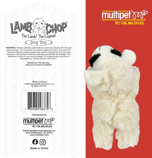 Multipet Lamb Chop Dog Plush Toy - Squeaky Toy for All Dogs - Extra Soft Plush - Stuffed Animal Dog Toy for Cuddling & Playing - Cute Pet Toy (6", Cream) - Image 94