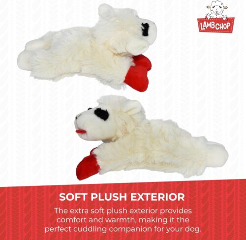 Multipet Lamb Chop Dog Plush Toy - Squeaky Toy for All Dogs - Extra Soft Plush - Stuffed Animal Dog Toy for Cuddling & Playing - Cute Pet Toy (6", Cream) - Image 95