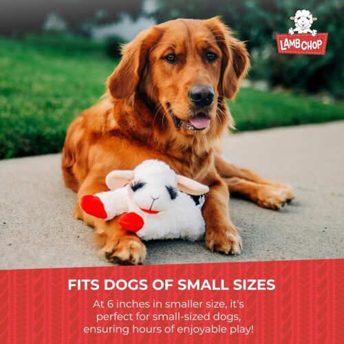 Multipet Lamb Chop Dog Plush Toy - Squeaky Toy for All Dogs - Extra Soft Plush - Stuffed Animal Dog Toy for Cuddling & Playing - Cute Pet Toy (6", Cream) - Image 96