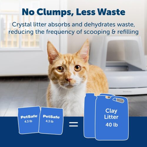 PetSafe ScoopFree Premium Crystal Cat Litter - Outperforms Clay Litter - Less Tracking, Dust for A Fresh Home - Non-Clumping - Two 4.3 lb Bags of Litter (8.6 lb Total) - Original Blue - Image 4