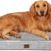 EHEYCIGA Orthopedic Dog Beds for Extra Large Dogs, Waterproof Memory Foam XL Pet Bed with Sides, Non-Slip and Egg-Crate Foam Big Dog Couch Bed with Washable Removable Cover, Grey