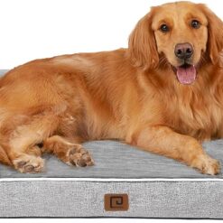 EHEYCIGA Orthopedic Dog Beds for Extra Large Dogs, Waterproof Memory Foam XL Pet Bed with Sides, Non-Slip and Egg-Crate Foam Big Dog Couch Bed with Washable Removable Cover, Grey
