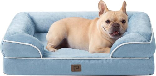 EHEYCIGA Orthopedic Dog Beds for Extra Large Dogs, Waterproof Memory Foam XL Pet Bed with Sides, Non-Slip and Egg-Crate Foam Big Dog Couch Bed with Washable Removable Cover, Grey - Image 2