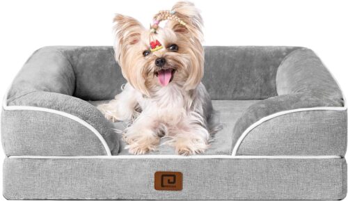 EHEYCIGA Orthopedic Dog Beds for Extra Large Dogs, Waterproof Memory Foam XL Pet Bed with Sides, Non-Slip and Egg-Crate Foam Big Dog Couch Bed with Washable Removable Cover, Grey - Image 11