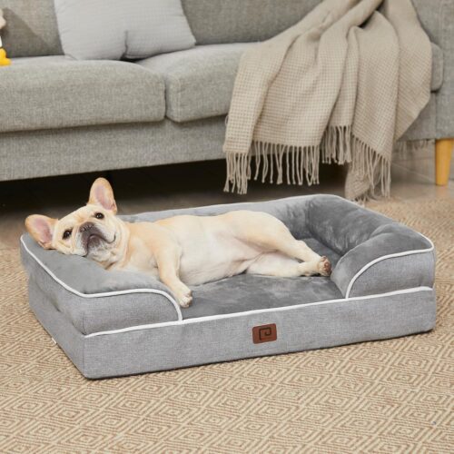 EHEYCIGA Orthopedic Dog Beds for Extra Large Dogs, Waterproof Memory Foam XL Pet Bed with Sides, Non-Slip and Egg-Crate Foam Big Dog Couch Bed with Washable Removable Cover, Grey - Image 18